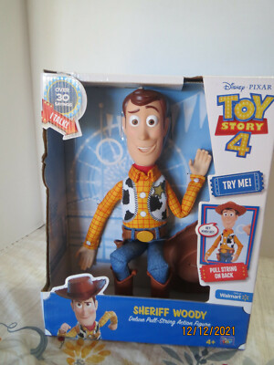 Toy Story 4 Disney Pixar Talking Sheriff Woody-Deluxe Pull String Figure