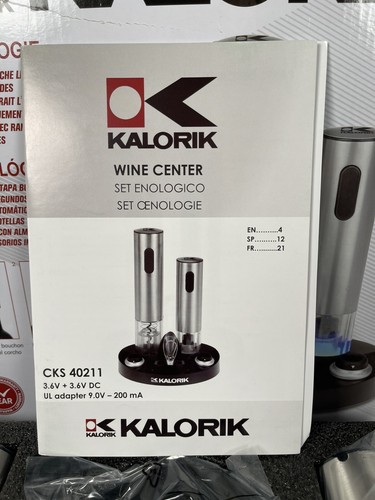 KALORIK Wine Center Opener Preserver Vacuum Seal and Charging Base NEW in Box