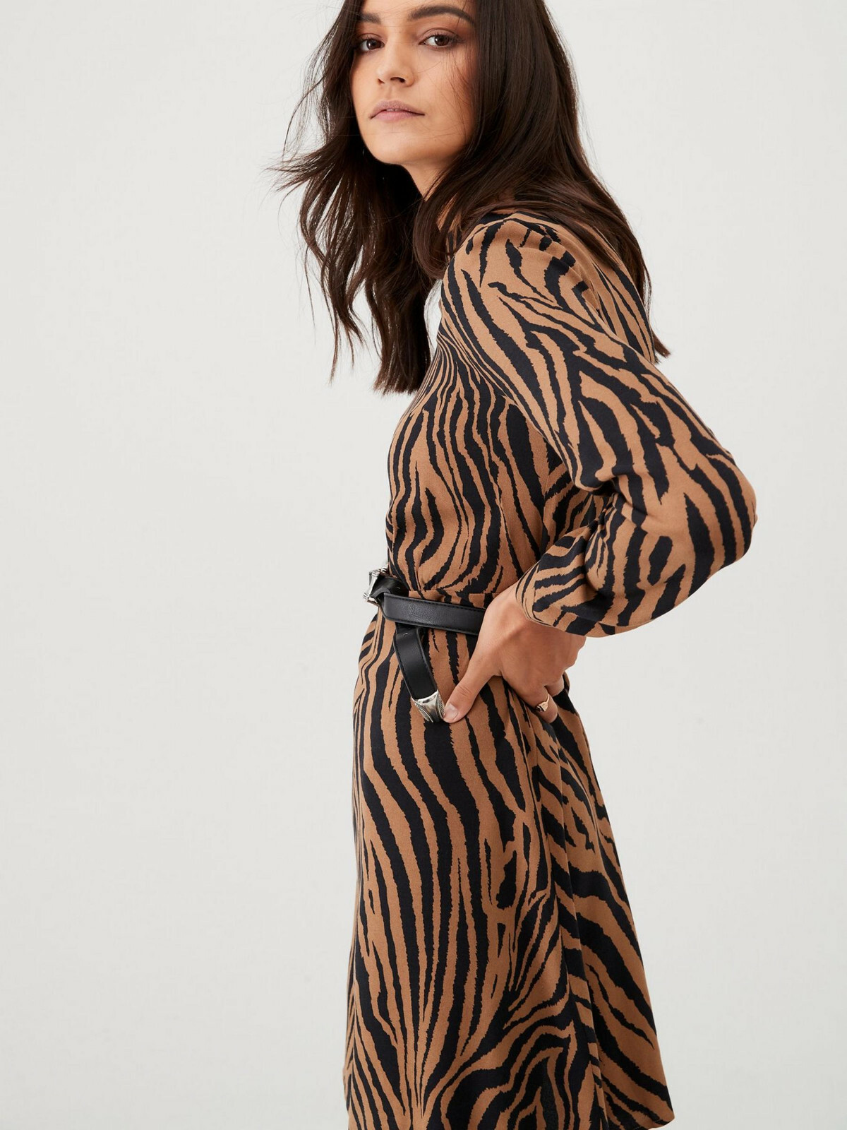 warehouse leopard print flippy dress