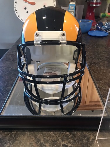 Isaac Bruce Signed F/S Helmet w/multiple inscription JSA WITNESSED