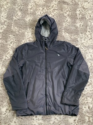 The North Face Mens Jacket Large Gray Full Zip Hooded Insulated Softshell Logo
