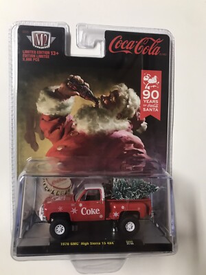 M2 MACHINES 2021 COCA COLA 90 YEARS SANTA 76 GMC HIGH SIERRA WALMART EXCLUSIVE