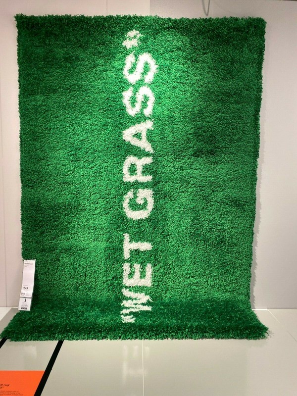 Ikea X Off White Markerad Wet Grass Rug Virgil Abloh In Hand