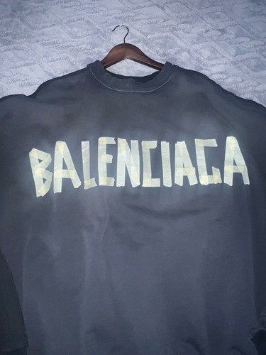 Pre-owned Balenciaga Tape Type Double Front Sweatshirt In Black