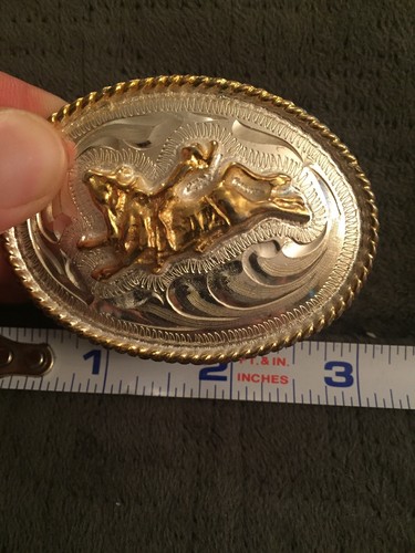 Small Belt Buckle With Bronc Rider