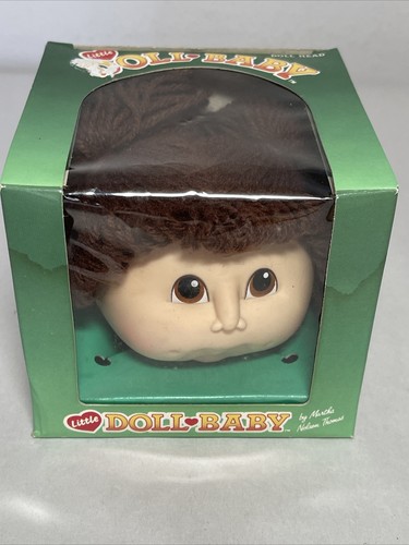 Original Little Doll Baby Head Martha Nelson Thomas Brown Pigtails 1984 Vintage