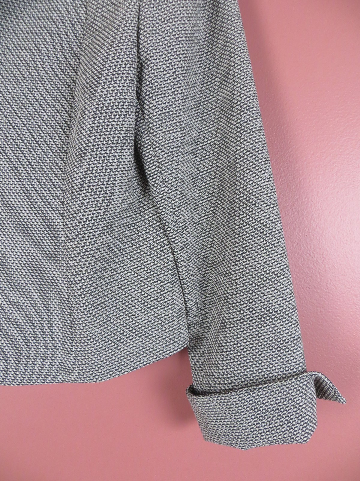 CJ0668- LAFAYETTE 148 NY Womens 99% Virgin Wool Long Sleeve Jacket Geo Sz 8