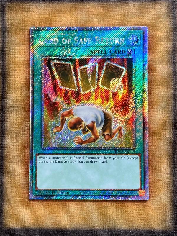 yugioh card of safe return RA03-EN114 Card of Safe Return : Platinum Secret Rare 1st Edition YuGiOh Card