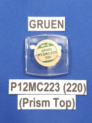 Vtg GRUEN Model ''P12MC223 (220)'' PRISM TOP Watch Glass Crystal Replacement Piece
