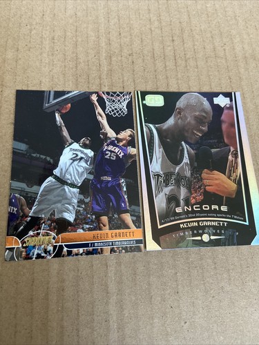 KEVIN GARNETT 1998 UD ENCORE #51 & 2001 Stadium Club #21