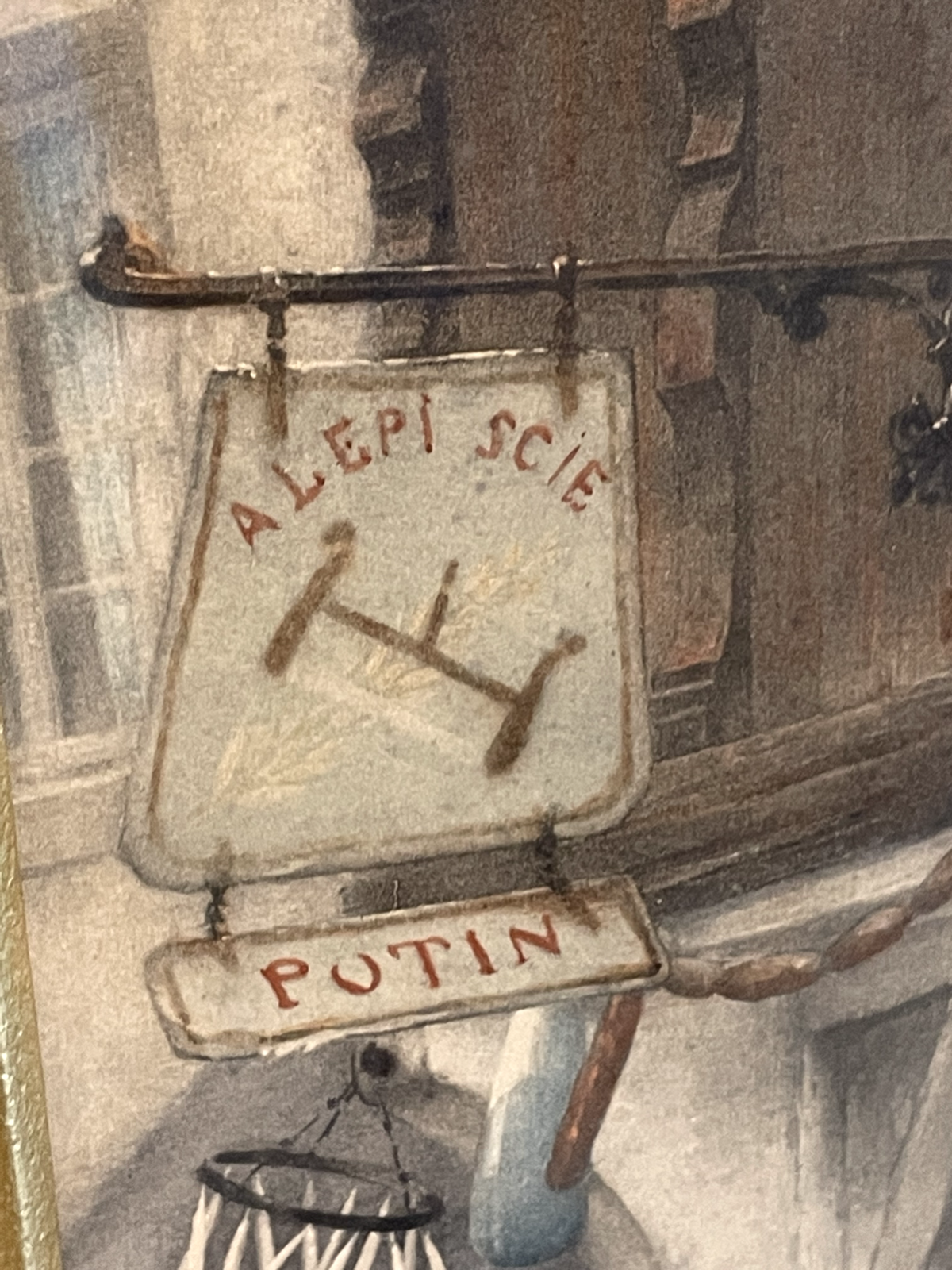 PIERRE OUTIN  Little Beggar  lithographs coloured Print Art Picture Gold Frame