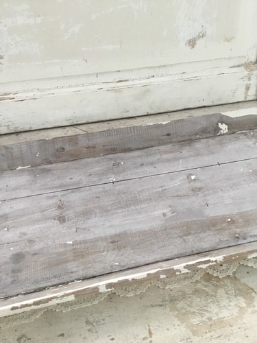 Large Antique Chippy White & Grey Painted Wooden Tray