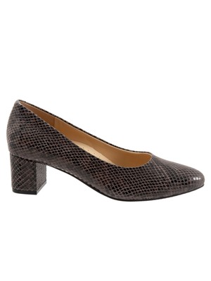 Женские туфли-лодочки TROTTERS из кожи Кари без шнуровки серого цвета со змеиным принтом, 10 Вт