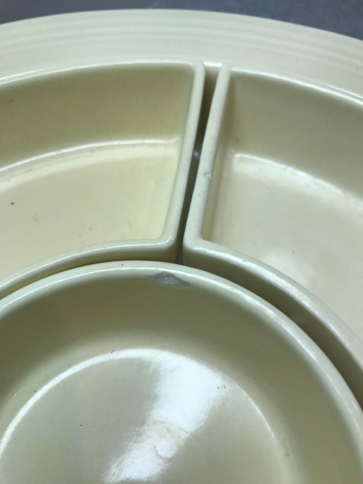 Vintage Homer Laughlin China Old Ivory Fiesta 6 Piece Relish Set