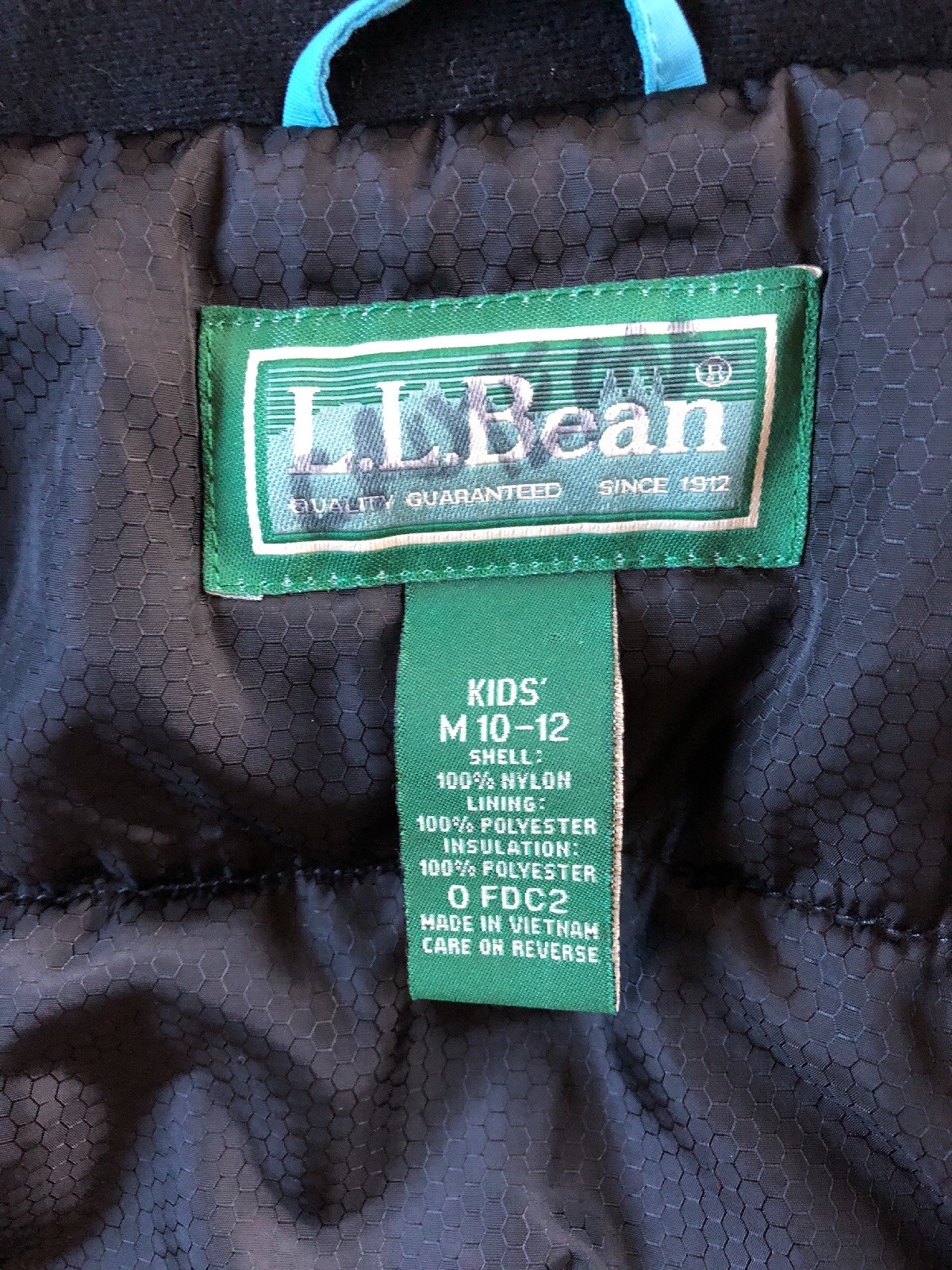 Kids LL Bean Waterproof Winter Jacket Hooded Coat Blues Size M 10-12