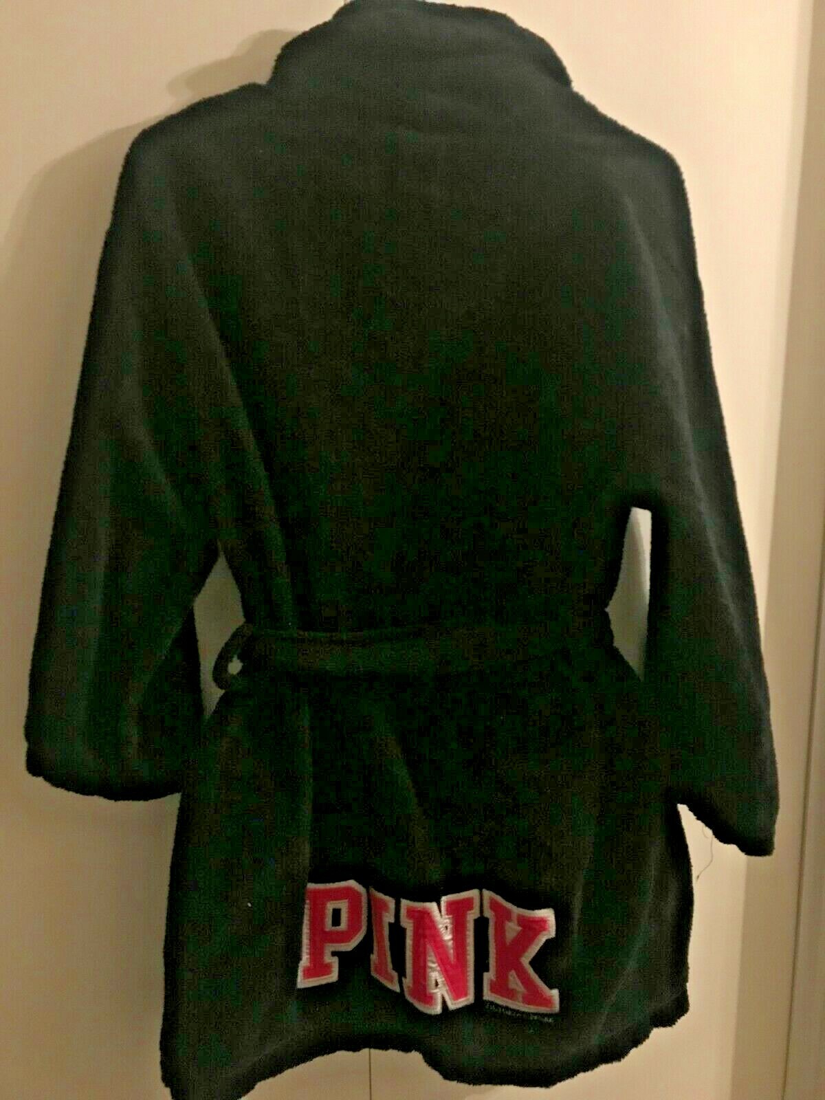 VICTORIA'S SECRET THE COZY Plush ロング ROBE Victoria's Secret Plush Cozy Robe VS Logo Color Black Size