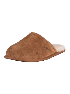 Мужские замшевые тапочки UGG Scuff, коричневые