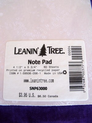 New LEANIN' TREE Small Note Pad Funny Duck Wearing Life Ring Barely A-Floatie!