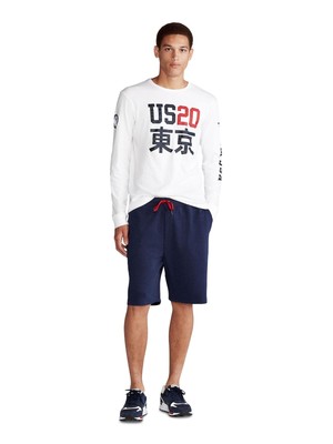 

POLO RALPH LAUREN Мужская белая футболка с длинным рукавом Pure Team Usa, Белый, 41381