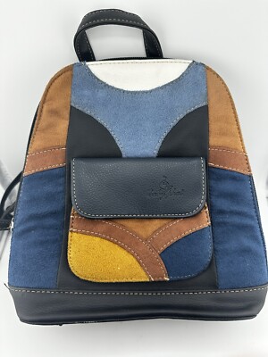 Baby Phat Leather Patch Panel Multicolor Mini Small Backpack