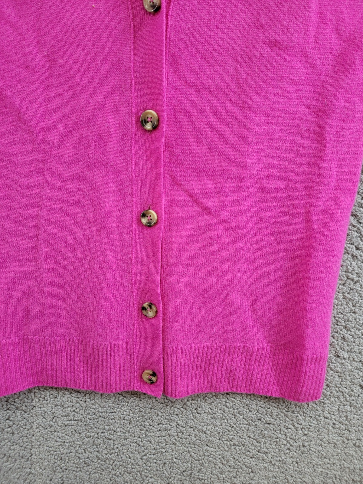 C by Bloomingdale's Cashmere Grandfather Cardigan Women's M Cherry Blossom L/S - Picture 8 of 16