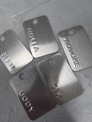 5x Dog Tag Pendants Necklace Seductive Sexy Provoke Silver Metal 42/27mm(z35-100