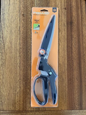 Fiskars GRASS SHEARS Edge TRIMMER Rotating STEEL Blade Spring Action Design 14 