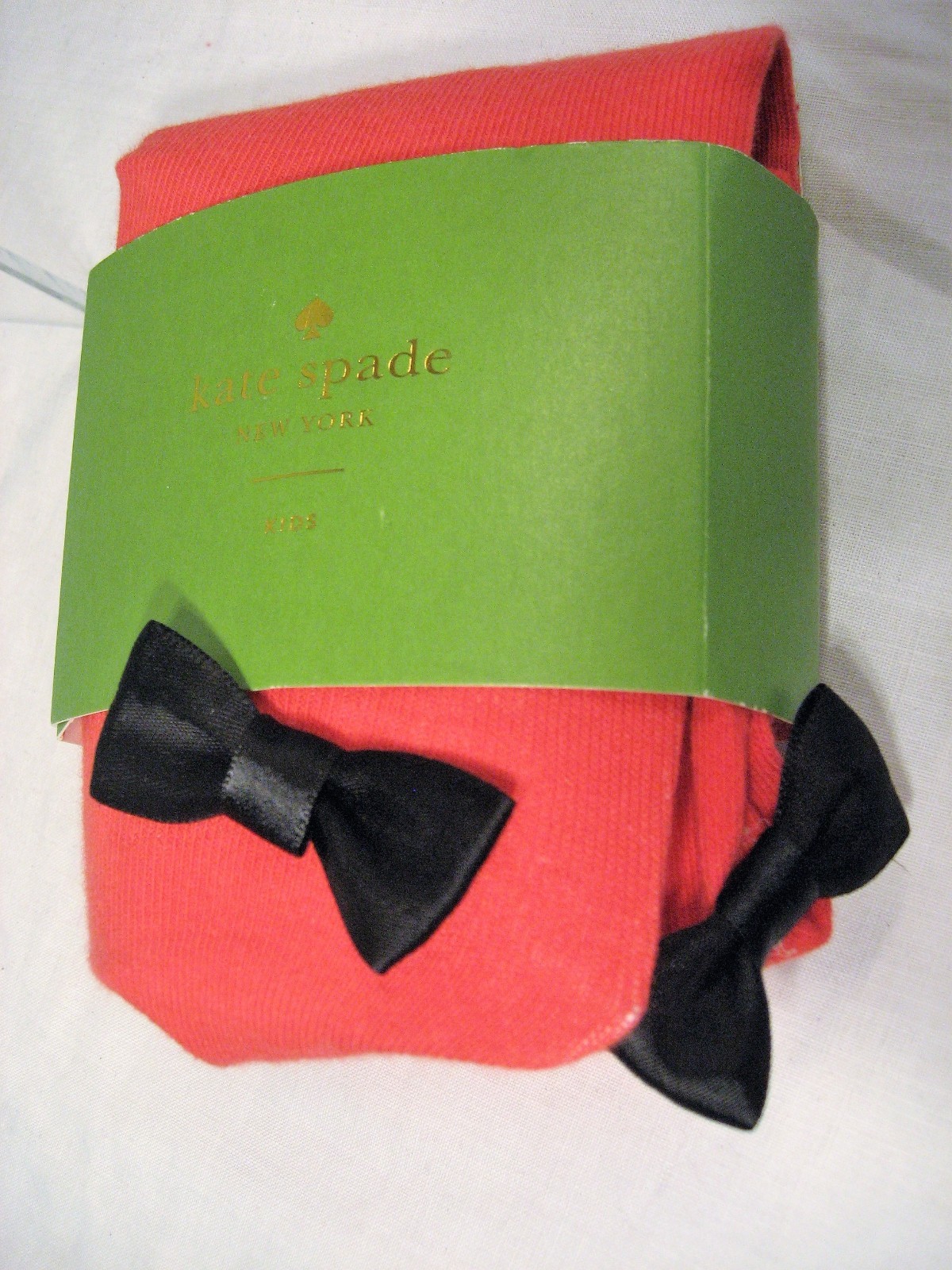 Kate Spade NY Kids Tights  Ages 2-5 New in Pkg Red w/ Black Bows