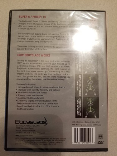 NEW Bodyblade DVD - SUPER 6 / POWER 10 - Strength Core Cardio Flexibility 2014
