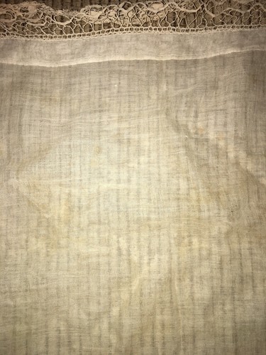 Antique Handmade Handkerchief Hand Sewn Crochet Lace