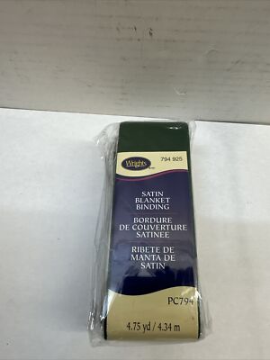 3)Wrights ~ (PC794-925) - Satin Blanket Binding - Hunter Green, 4.75 Yd, 2'' wide