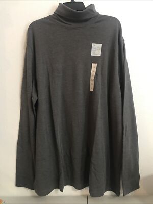 Croft & Barrow Classic Fit XTRA Soft Interlock Turtleneck Charcoal 2XB(APO-58-1)