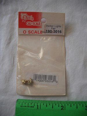 Cal-Scale 190-3016, Marker Lights, Pair, Brass Metal Detail Parts, O Scale