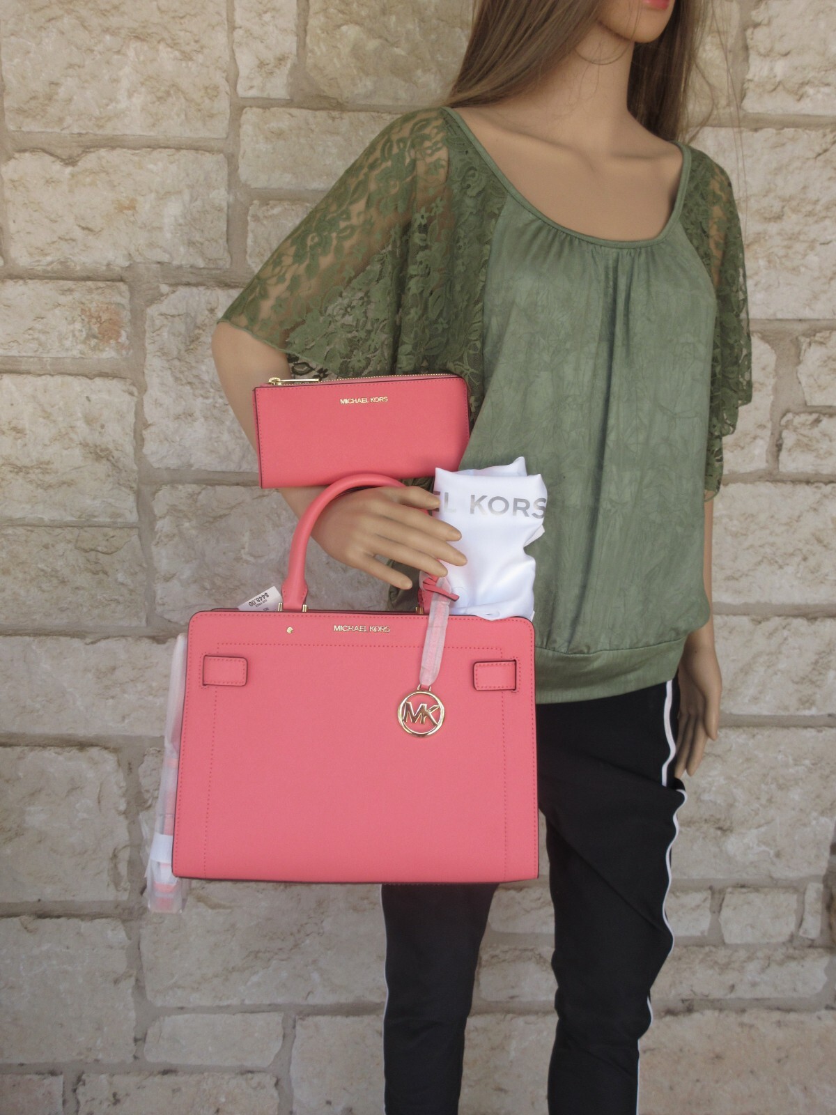 Michael Kors Bag+Wallet SET Choices, Saffiano Leather Satchel/Crossbody/Handbag