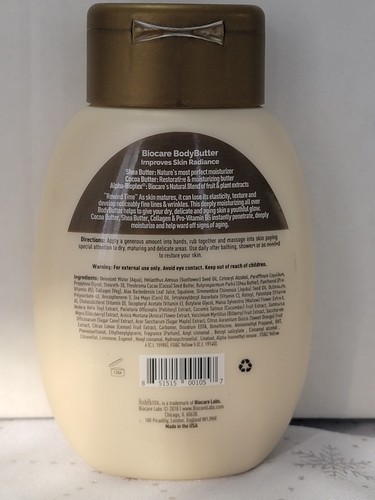 Biocare Labs Body Butter Anti-Aging Skin Moisturizer 100% Cocoa Butter & Shea