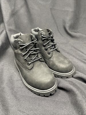 Timberland Premion 6'' Black Nubuck Boots Toddler Size 8 (DD189)