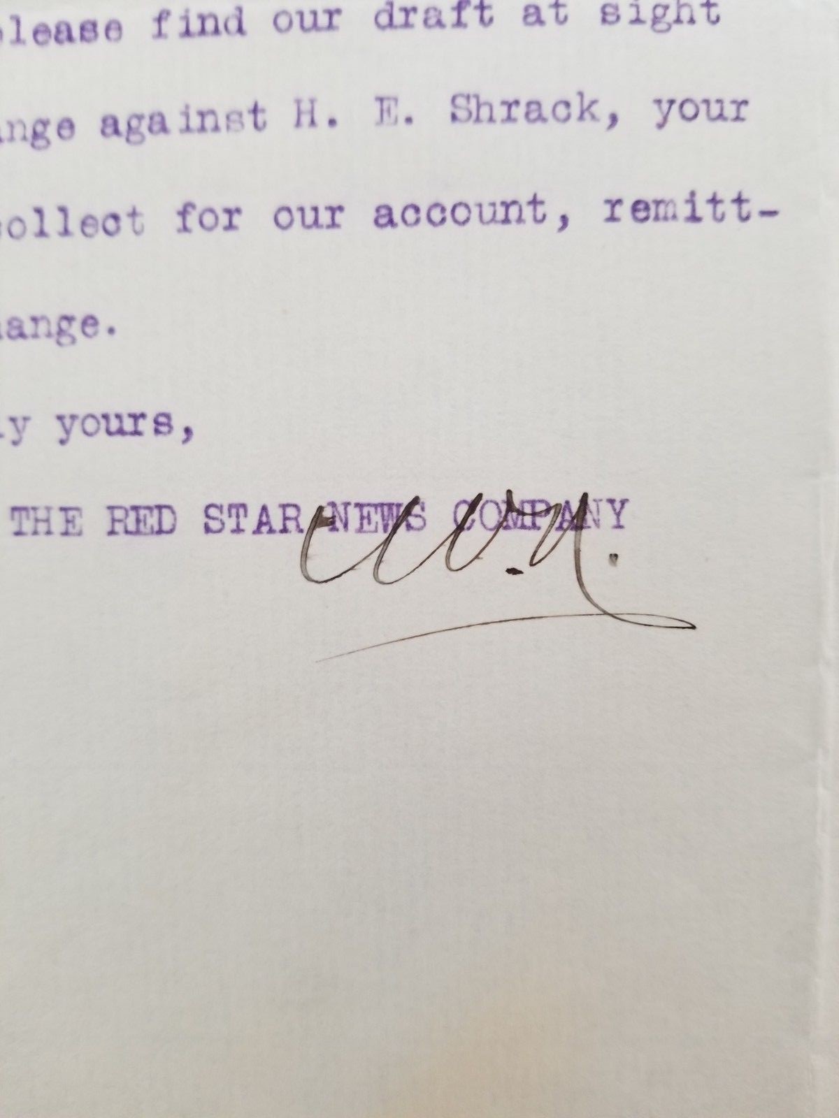 RARE 1907 Letterhead The Red Star News Company New York City