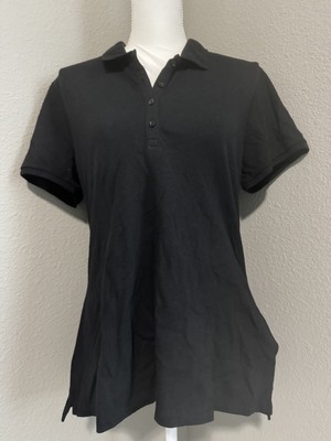 Old Navy 's Woman's Collared Short Sleeve Top Black Size L NWT