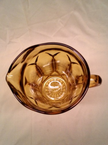 Vintage Anchor Hocking Amber Gold Glass Fairfield Water Juice Beer Tea Pitcher