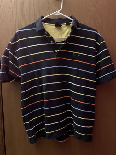 M*w様 90s karl kani Polo Shirt HIPHOP/RAP Vintage Karl Kani Gold Men's Polo Shirt Stripes Golf Y2k 90s
