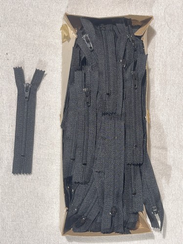 Box of 43 YKK CFC-256 Zippers Closed end 7/16 580 Black 3.5