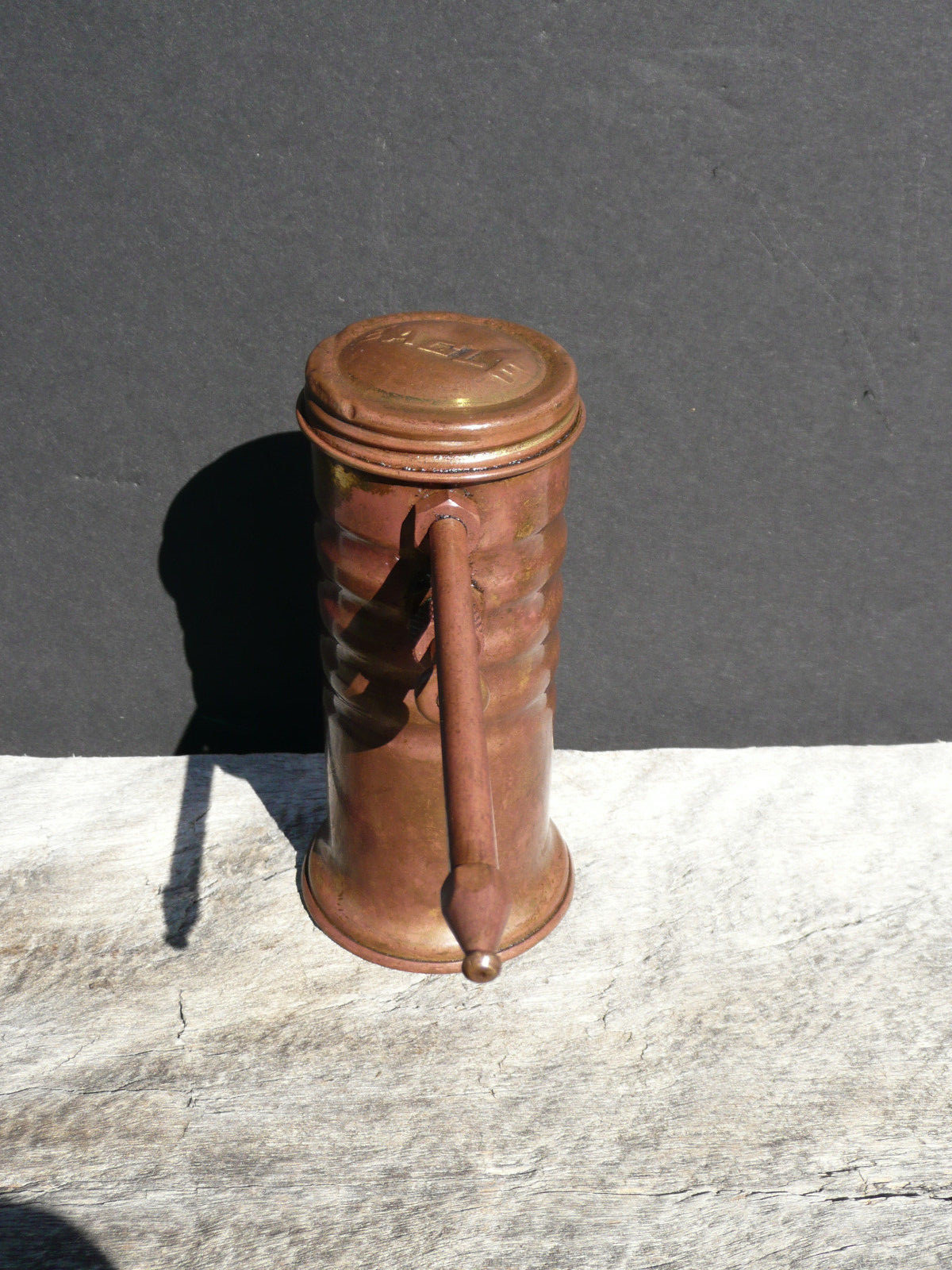 Vintage Eagle Pump Oil Can Brass Cylinder Oiler Man Cave Decor