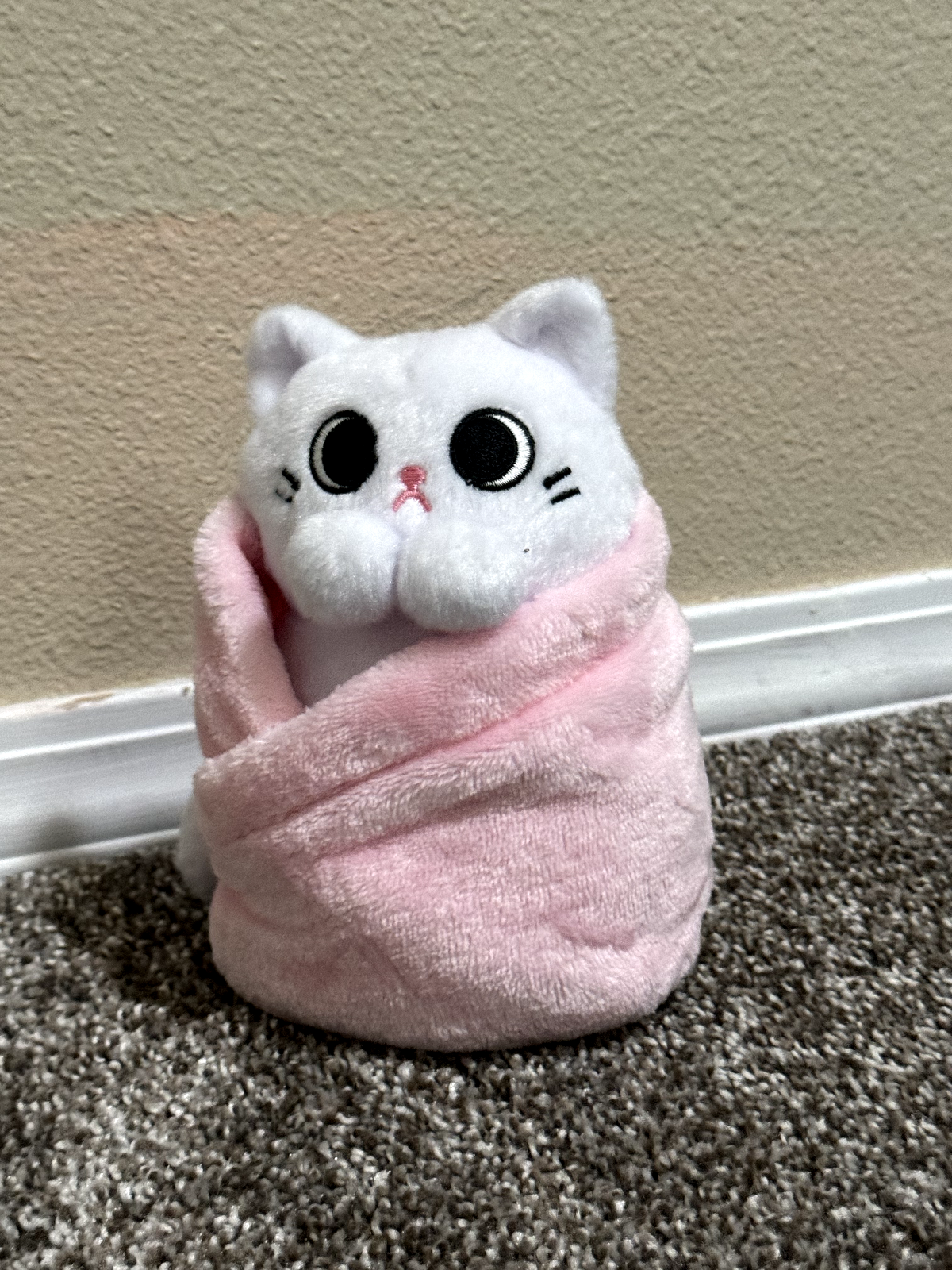 Uncute Purritos Mochi Pink & White Cat Plush 7