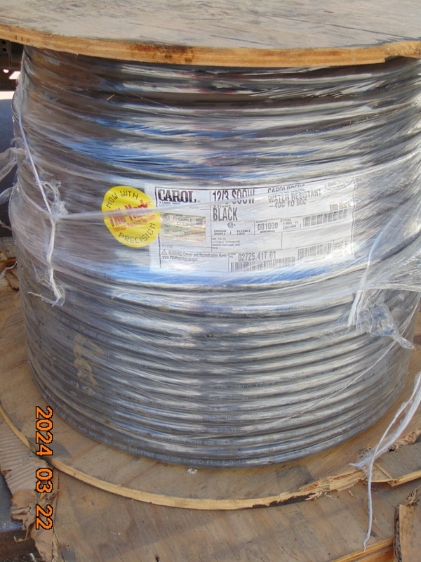 1000' of 12/3 SOOW so Cord Portable Outdoor Indoor 600 V Flexible WIRE CABLE