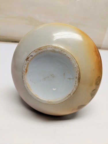 Tall Hand Painted Porcelain Ewer Pitcher Roses Gold Accents Unmarked 9 1/2