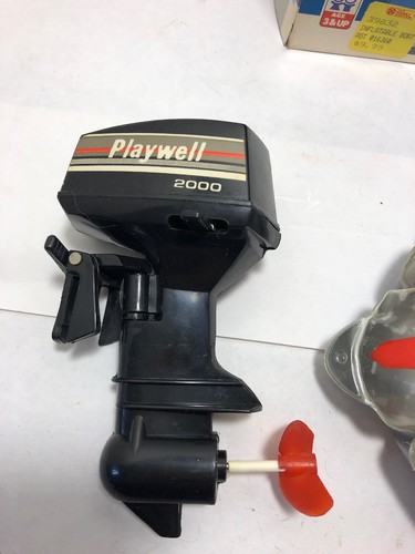 seafox inflatable toy boat w/ battery operated outboard motor playwell 2000