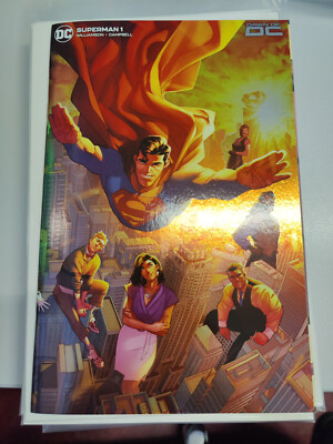 SUPERMAN #1 (2023) - GRADE NM - DC 1:100 INCENTIVE FOIL JAMAL CAMPBELL VARIANT
