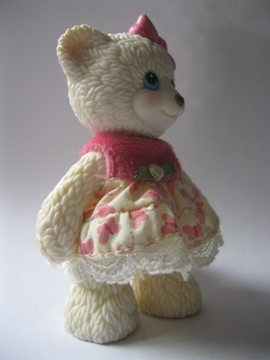 ASHLEYBERRY BEAR white jointed PVC bear figure about 3.25