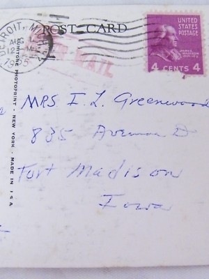 Vintage Detroit-Leland Hotel Detroit, Michigan Postcard