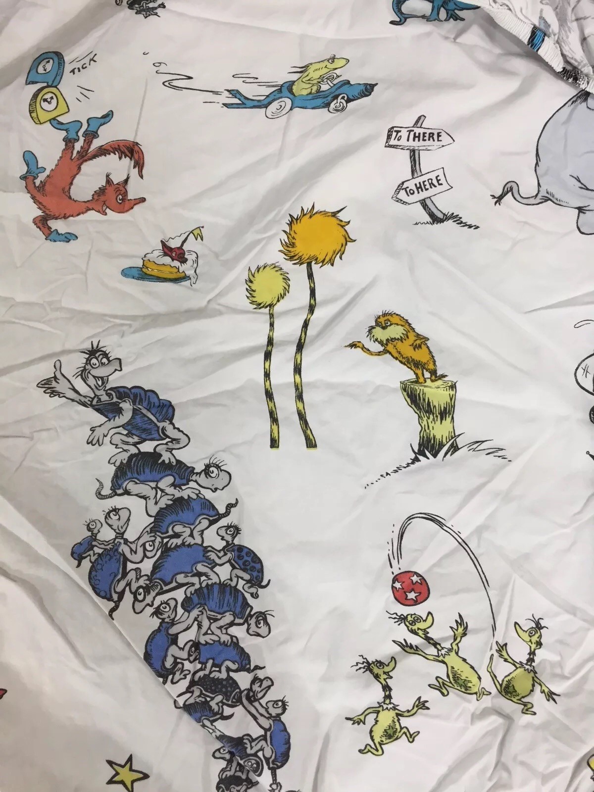 Pottery Barn Kids Dr Seuss 100% Cotton Crib Toddler Sheet and Pillow Sham